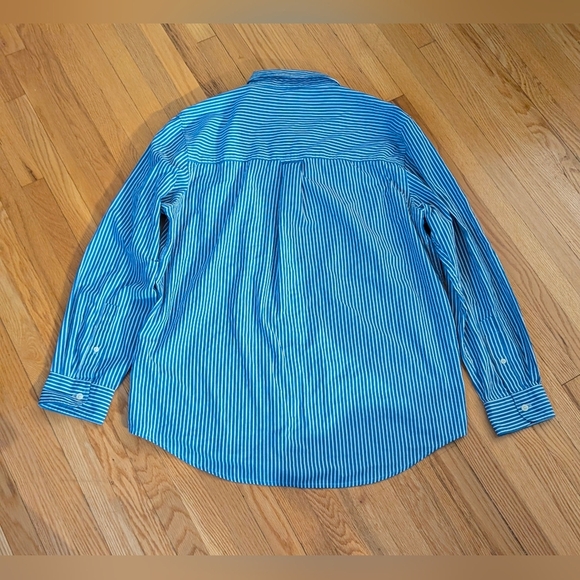 Chaps Casual Blue and White Button Down Shirt - Picture 5 of 6